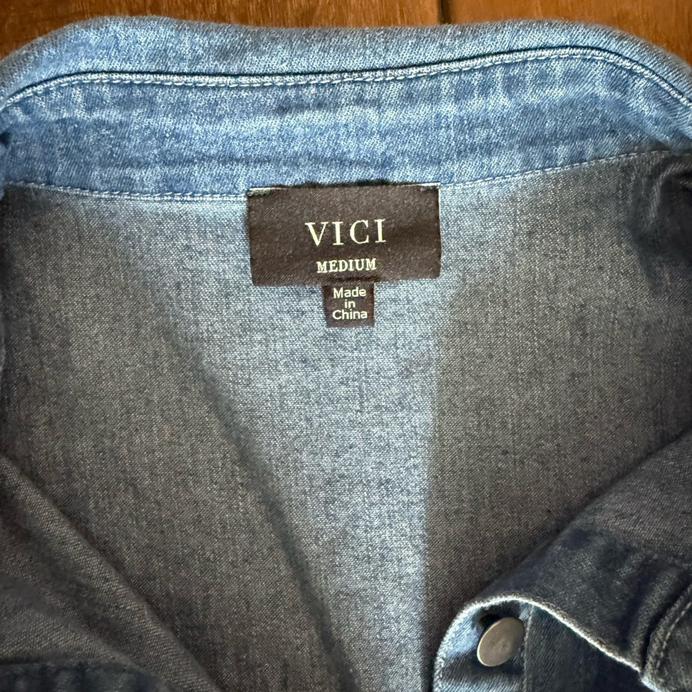 Vici Puff Sleeve Denim Mini Dress - Picture 2 of 2